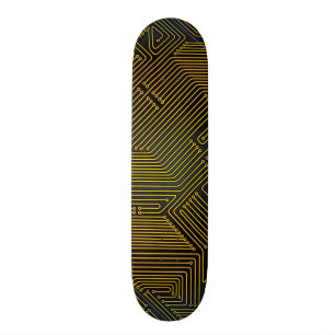 Computer circuit board pattern skateboard
