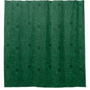 Computer circuit board shower curtain