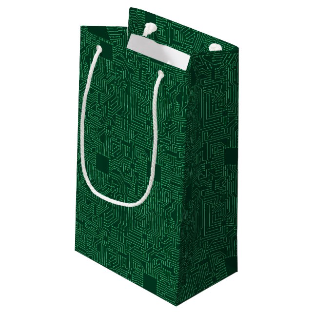 Computer circuit board small gift bag (Back Angled)