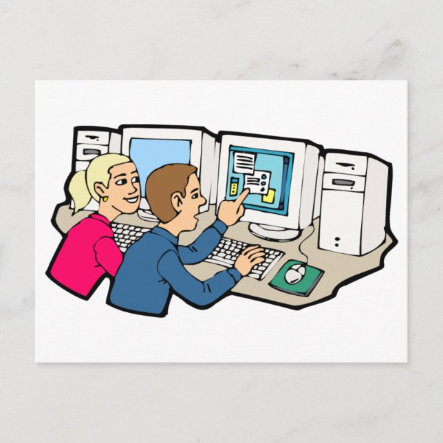 Computer Class Lessons Postcard (Front)