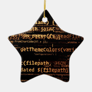 Computer code ceramic ornament