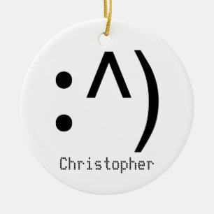 Computer Code Face Named Ceramic Ornament