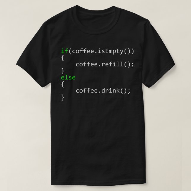 Computer Coder IT Coding Coffee Lover  Programmer  T-Shirt (Design Front)