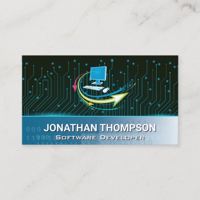 Computer | Coding | Circuit Board Business Card (Front)