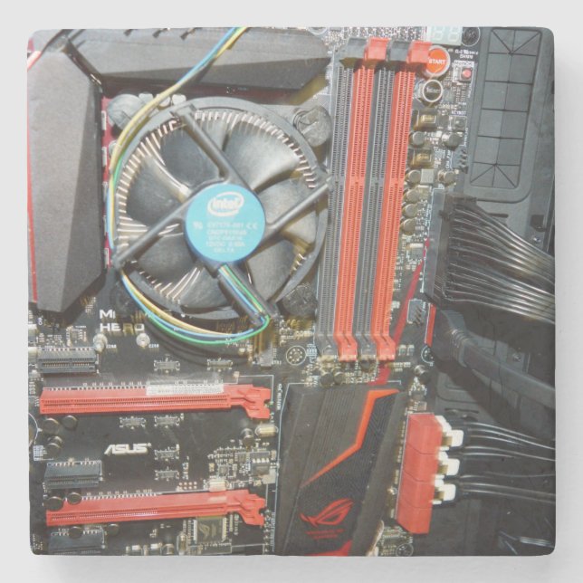 Computer Components Parts, Stone Coaster (Front)