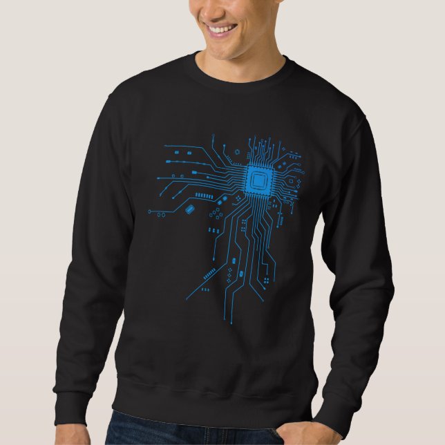 Computer CPU Chip PCB Circuit Design Tech Gift Sweatshirt (Front)