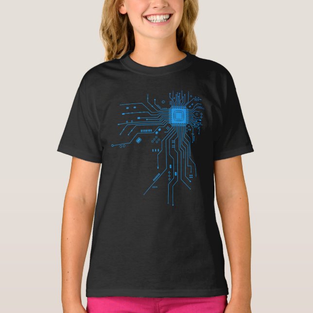 Computer CPU Chip PCB Circuit Design Tech Gift T-Shirt (Front)