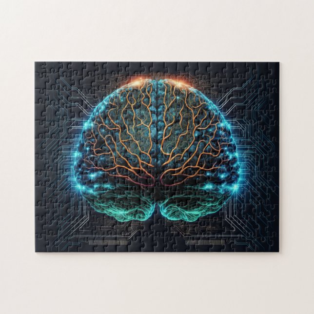 Computer Cyber Brain Puzzle (Horizontal)