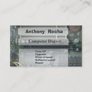 Computer Design with Motherboard Tech Business Card