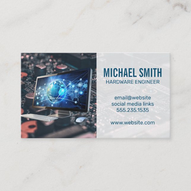 Computer Desktop | Motherboard Technology Business Card (Front)