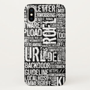 Computer Dictionary monochrome iPhone X Case