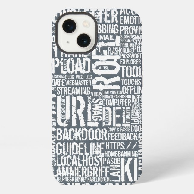 Computer Dictionary monochrome iPhone Case (Back)
