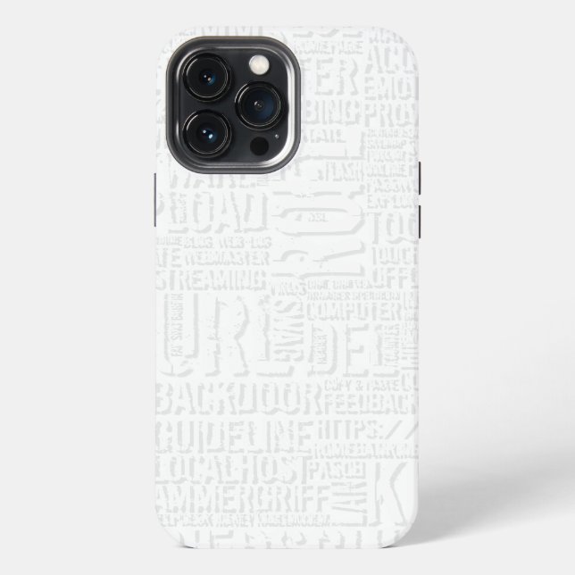 Computer Dictionary monochrome iPhone Case (Back)