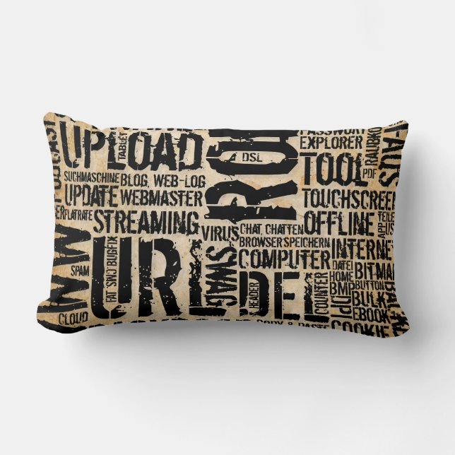 Computer Dictionary - vintage Lumbar Cushion (Front)