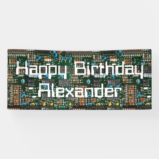 Computer Electronics Personalised Circuit Banner (Horizontal)