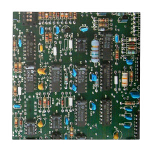 Computer Electronics Printed Circuit Board Image Ceramic Tile