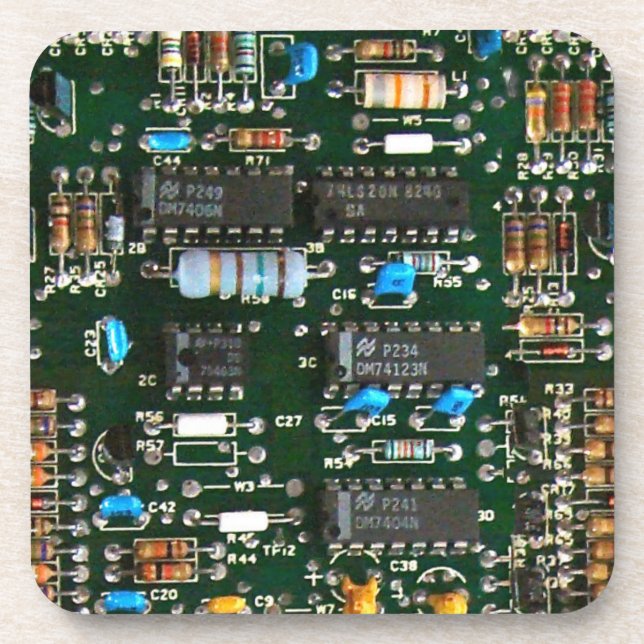 Computer Electronics Printed Circuit Board Image Coaster (Front)