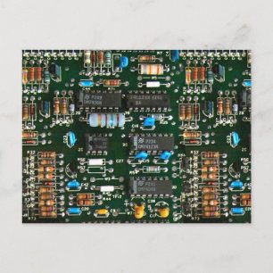Computer Electronics Printed Circuit Board Image Postcard