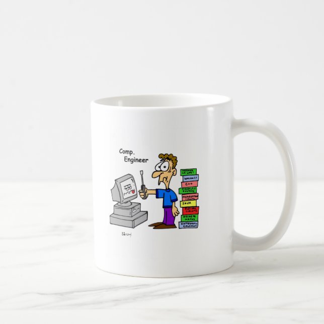 Computer Engineer Cartoon Coffee Mug (Right)