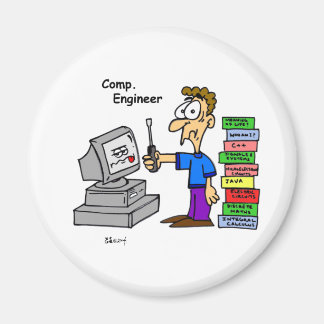 Computer Engineer Cartoon Magnet