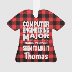 Computer Engineer College Major People Red Plaid Ornament