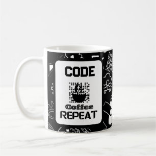 computer engineer programmer coding tech black coffee mug