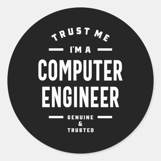Computer Engineer Work Job Title Gift Classic Round Sticker (Front)