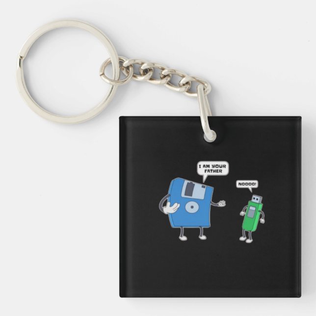 Computer Engineering Father & Son Floppy Disc Gift Key Ring (Front)