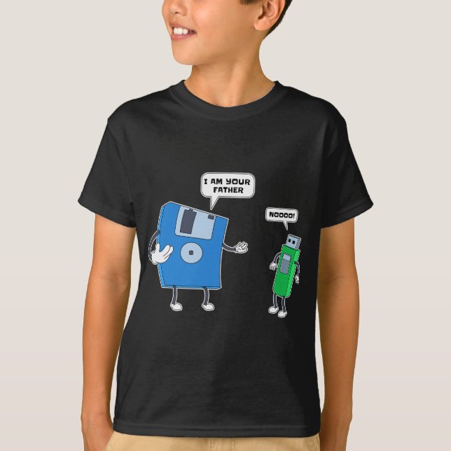 Computer Engineering I Father & Son Floppy Disc En T-Shirt (Front)