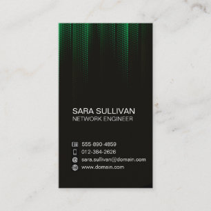 Computer Engineering Technical Green Halftone Business Card