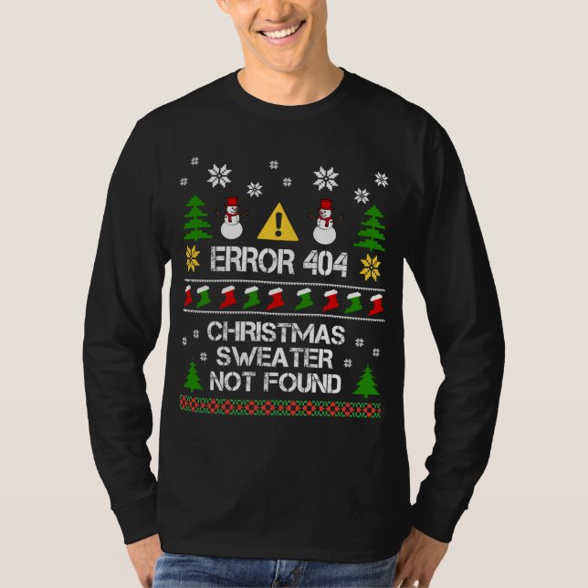 Computer Error 404 Christmas Sweater Not Found Chr (Front)