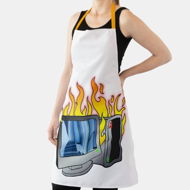 Computer Fire All-Over Print Apron (Insitu)