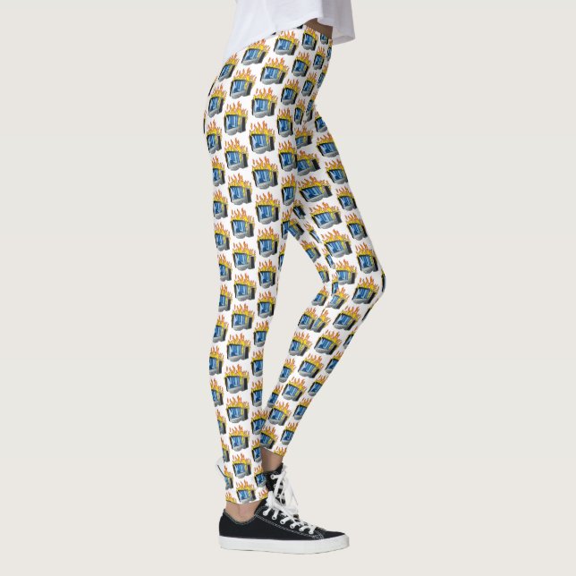 Computer Fire All-Over-Print Leggings (Right)
