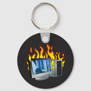 Computer Fire Button Keychain