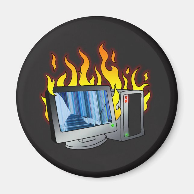 Computer Fire Circle Magnet (Front)