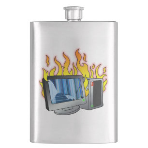 Computer Fire Classic Flask