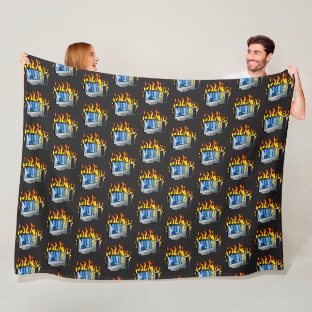 Computer Fire Fleece Blanket, All Sizes Blanket (In Situ)