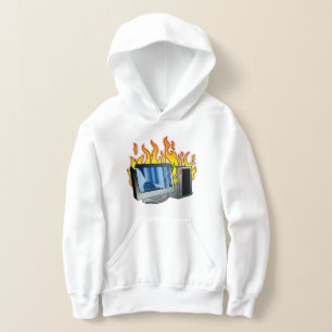 Computer Fire Kids' Pullover Hoodie