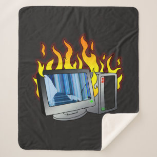 Computer Fire Sherpa Blanket