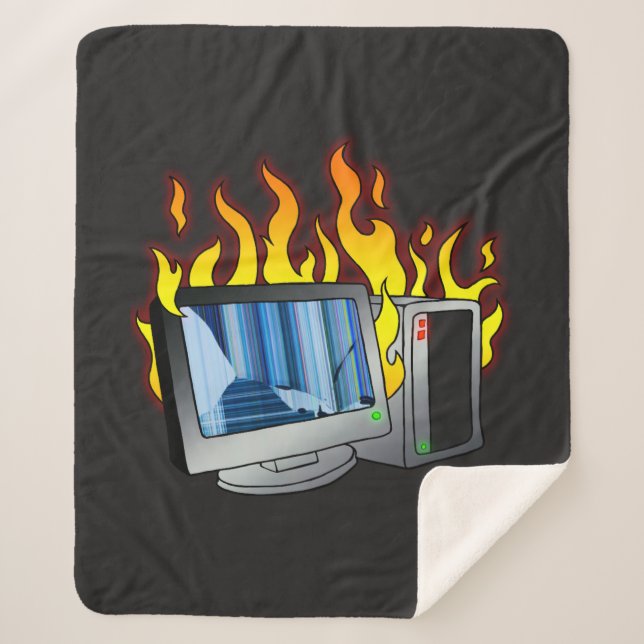 Computer Fire Sherpa Blanket (Front)
