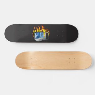 Computer Fire Skateboard Deck