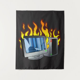 Computer Fire Wall Tapestry