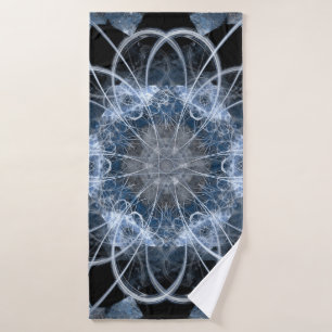Computer fractal illustration of grey blue winter bath towel