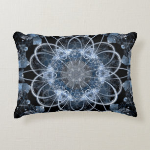 Computer fractal illustration of grey blue winter decorative cushion
