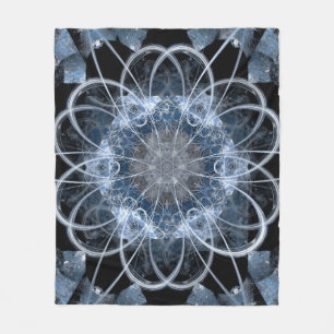 Computer fractal illustration of grey blue winter  fleece blanket