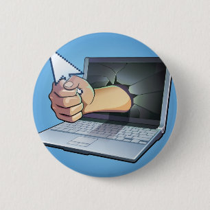 Computer Frustration 6 Cm Round Badge