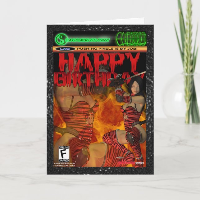 Computer Game Fan Birthday Card , console, PC (Front)