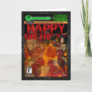Computer Game Fan Birthday Card , console, PC