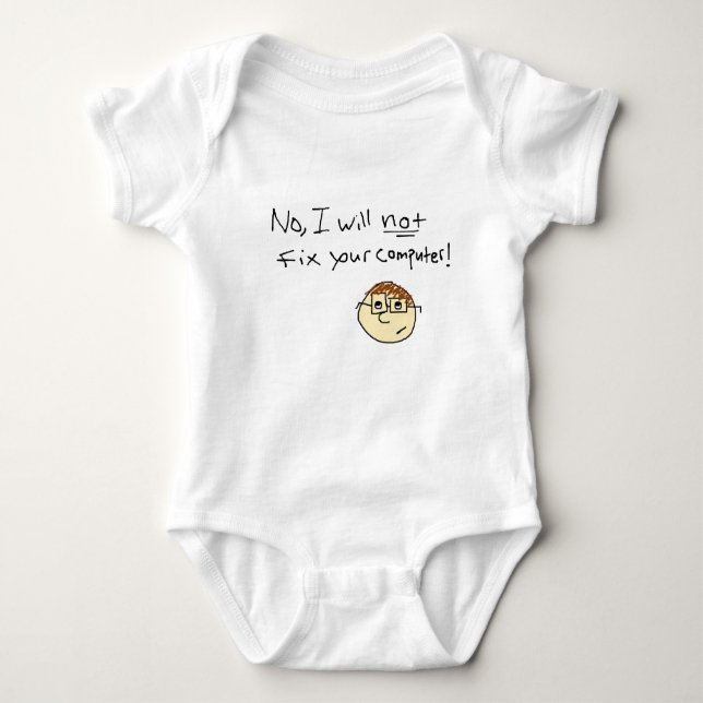 Computer Geek Baby Bodysuit (Front)