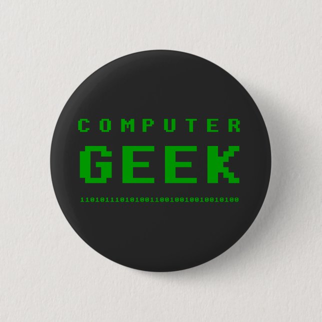 Computer geek button badge (Front)